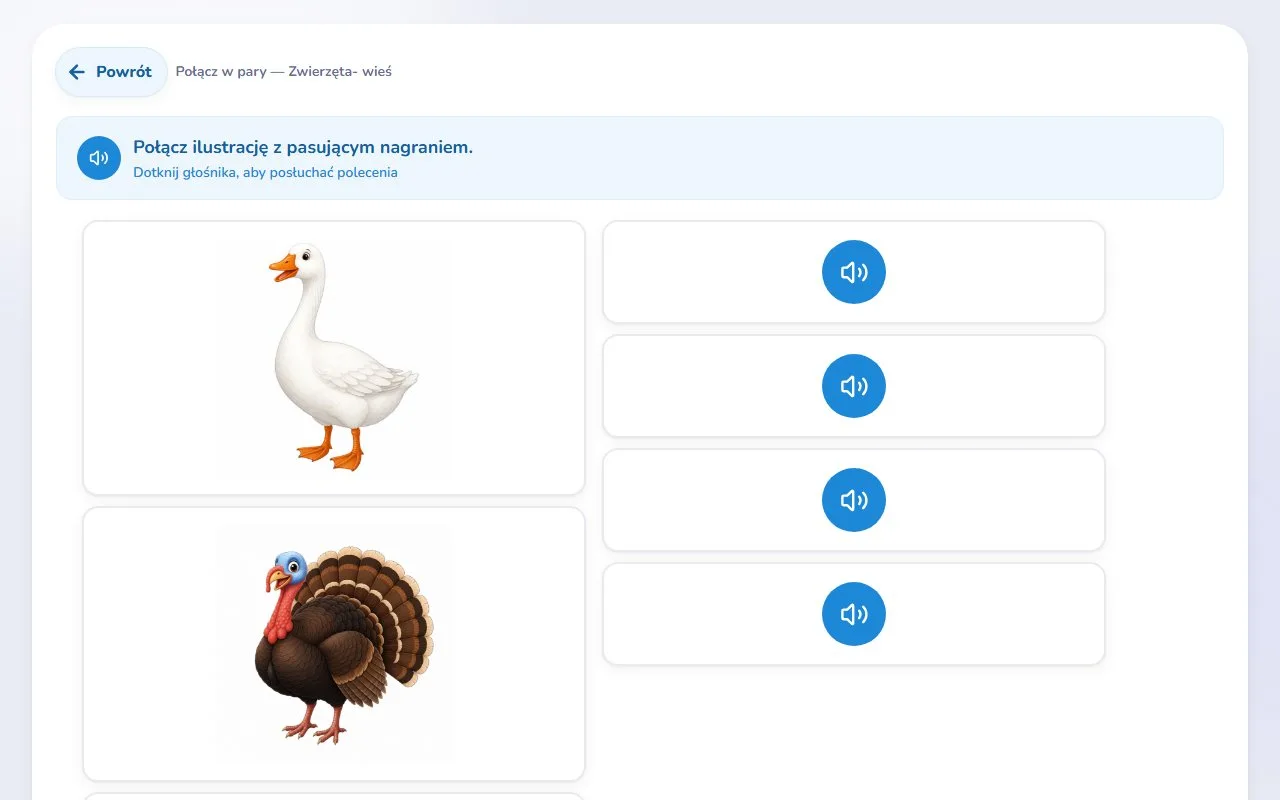 Połącz w pary — Zwierzęta- wieś