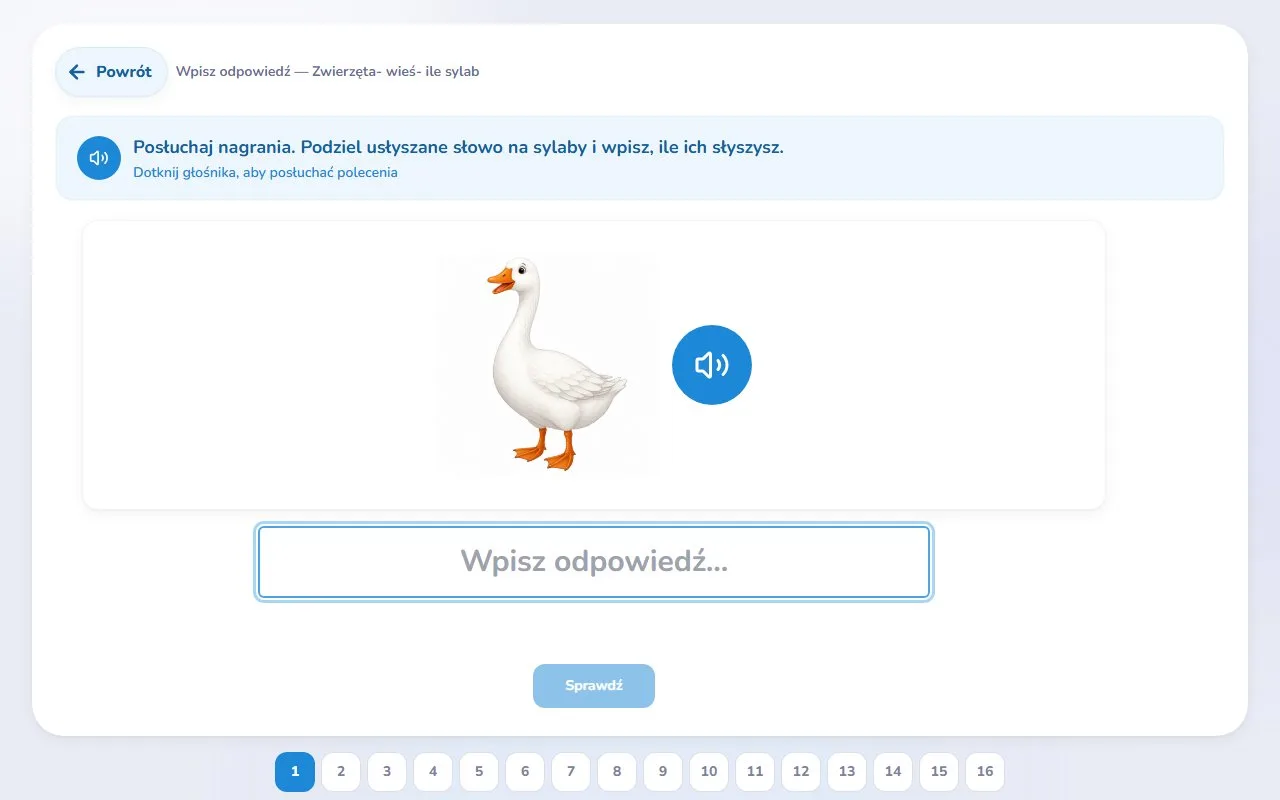 Wpisz odpowiedź — Zwierzęta- wieś